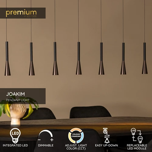 Lucide JOAKIM - Pendant light - LED Dim. - CCT - 7x6,2W 2700K/4000K - With replaceable LED module - Coffee | Premium - USP
